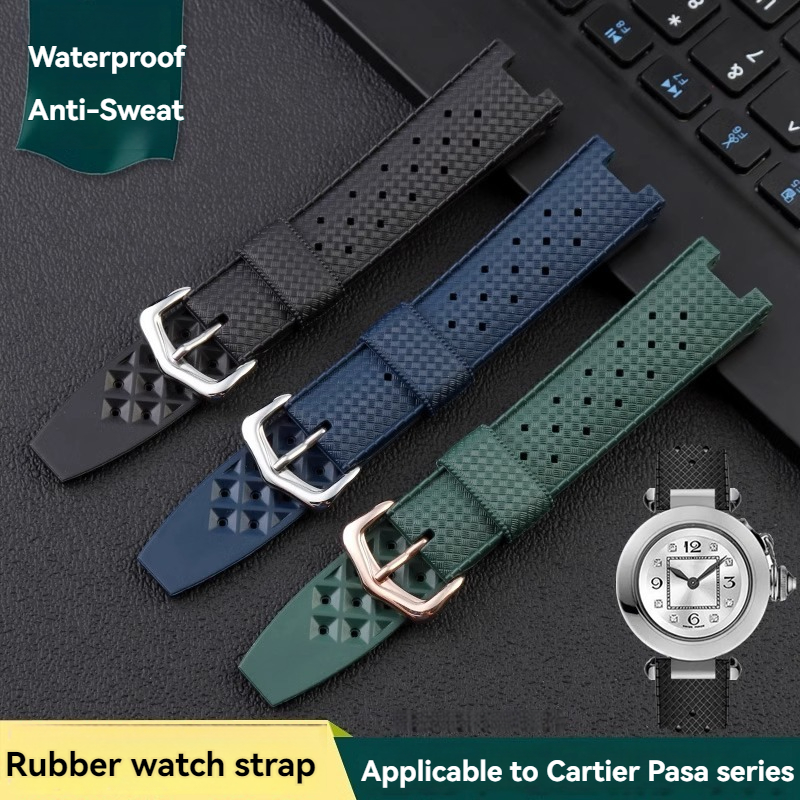 Rubber Men's Watch Strap for C - đánh giá và giá Cartier Watch Ballon Bleu