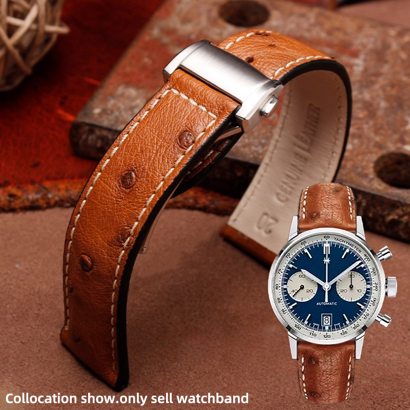 Ostrich Leather Watchband For  - đánh giá và giá Curved Spring Bar
